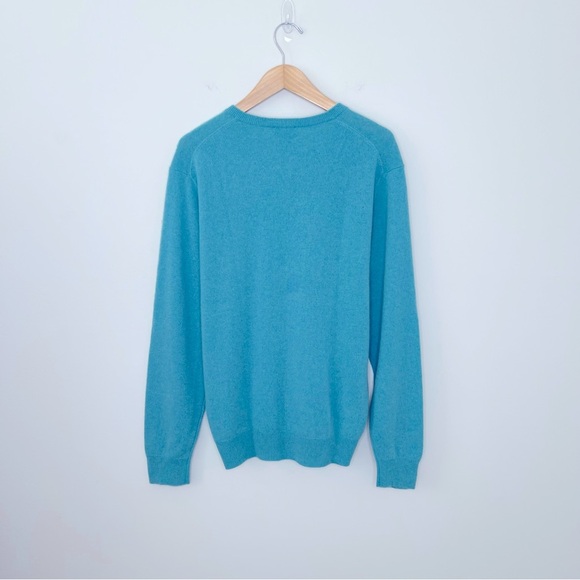 Jos A Bank Traveler Performance Tailored Fit Cashmere V-Neck Sweater Retro Blue - Picture 7 of 8